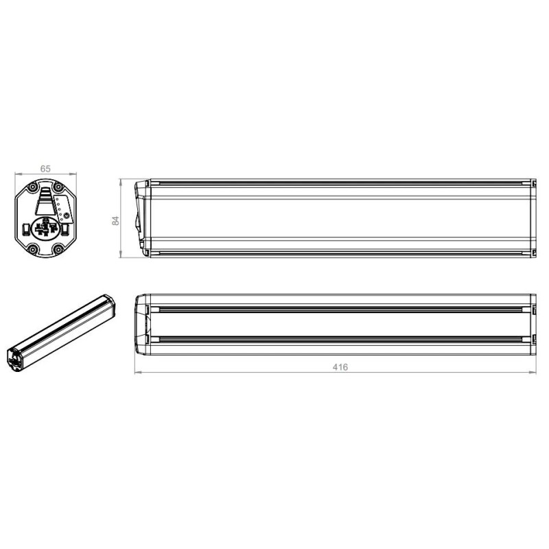 E-Bike Vision Intube Accu voor Bosch Active/Performance 630Wh Verticaal